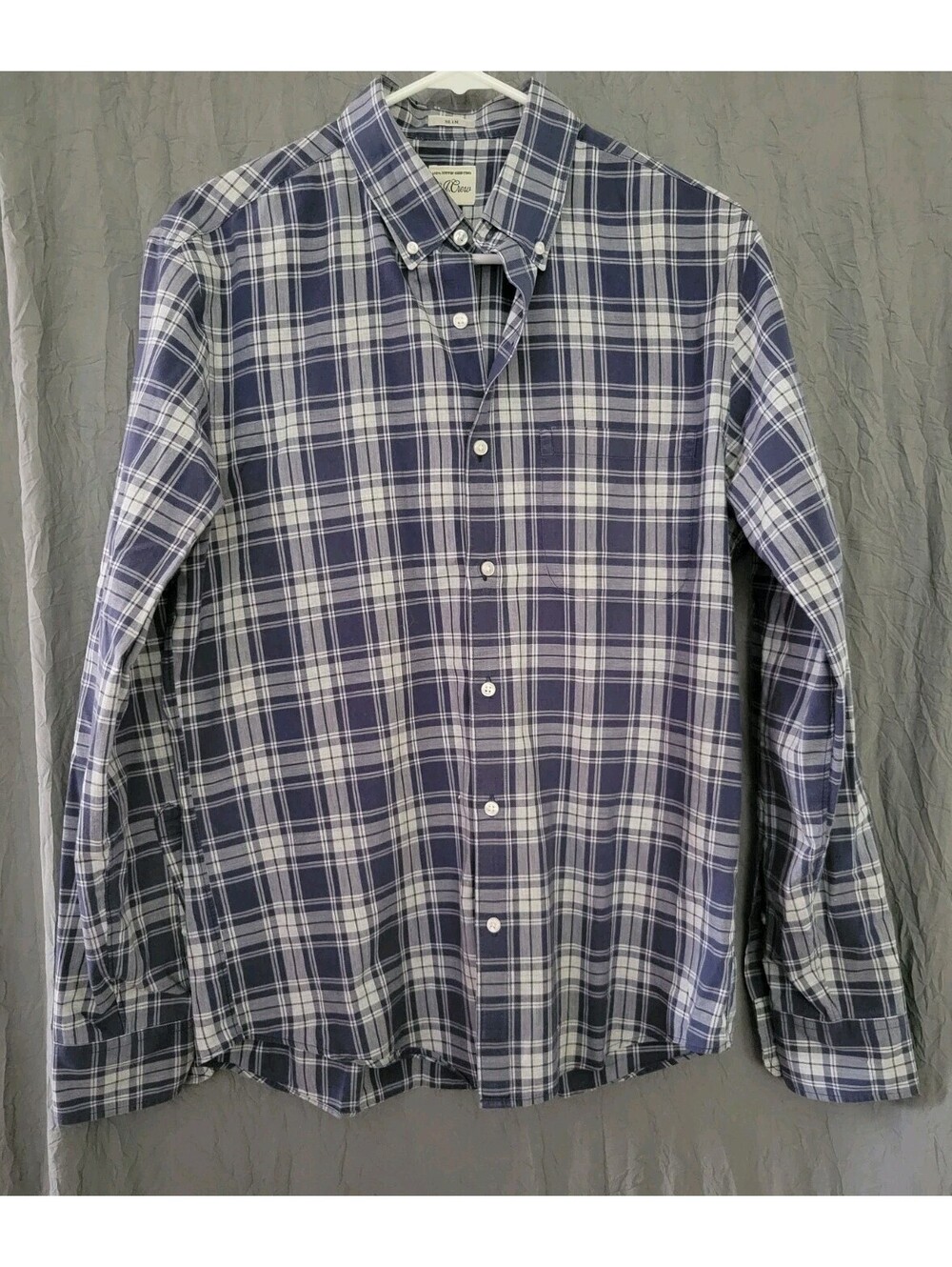 J Crew Shirt Men’s Medium Blue Lightweight Cotton Button Down Long Sleeve Slim
